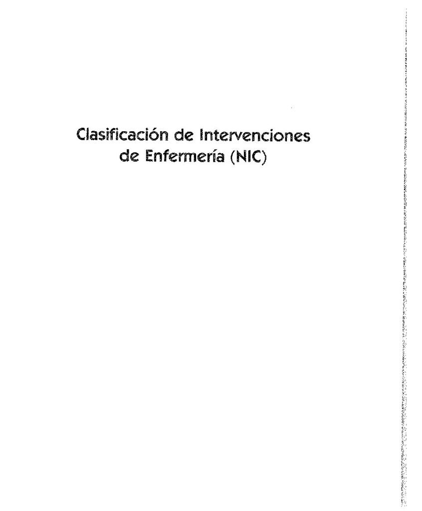 thumbnail of Clasificación de Intervenciones de Enfermería