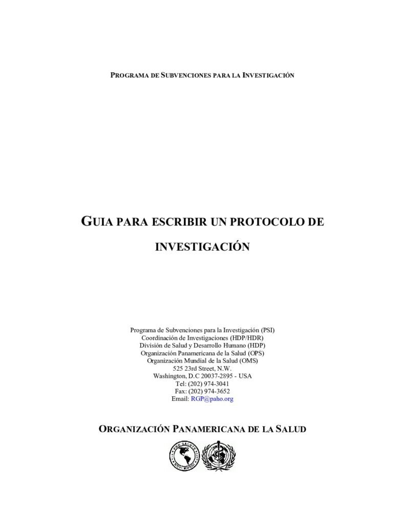 thumbnail of Guia para Escribir un Protocolo De Investigacion